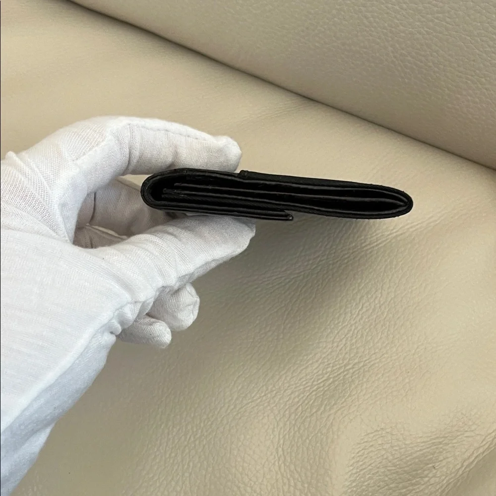 Prada Black Leather & Nylon Triangular Logo Compact Wallet - Picture 10 of 14